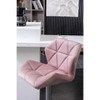 DOMETOUR Velvet Swivel Adjustable Height Barstool Set of 2 - 3 of 4