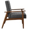 Modway Jensen Accent Armchair – Modern Lounge Chair with Walnut Wood Frame and Charcoal Upholstered Cushions - 4 of 4