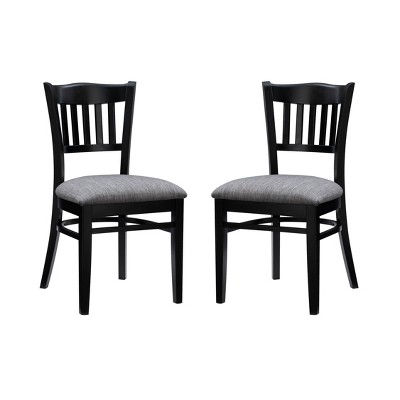 Set of 2 Maryah Upholstered Chairs Black - Linon