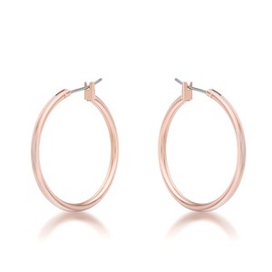 Slickblue Women's Classic Fashion Hoop Earrings, 30mm & 40mm Sizes, Rose Gold, Gold, Silver, Lever Back Jewelry - 1 of 3