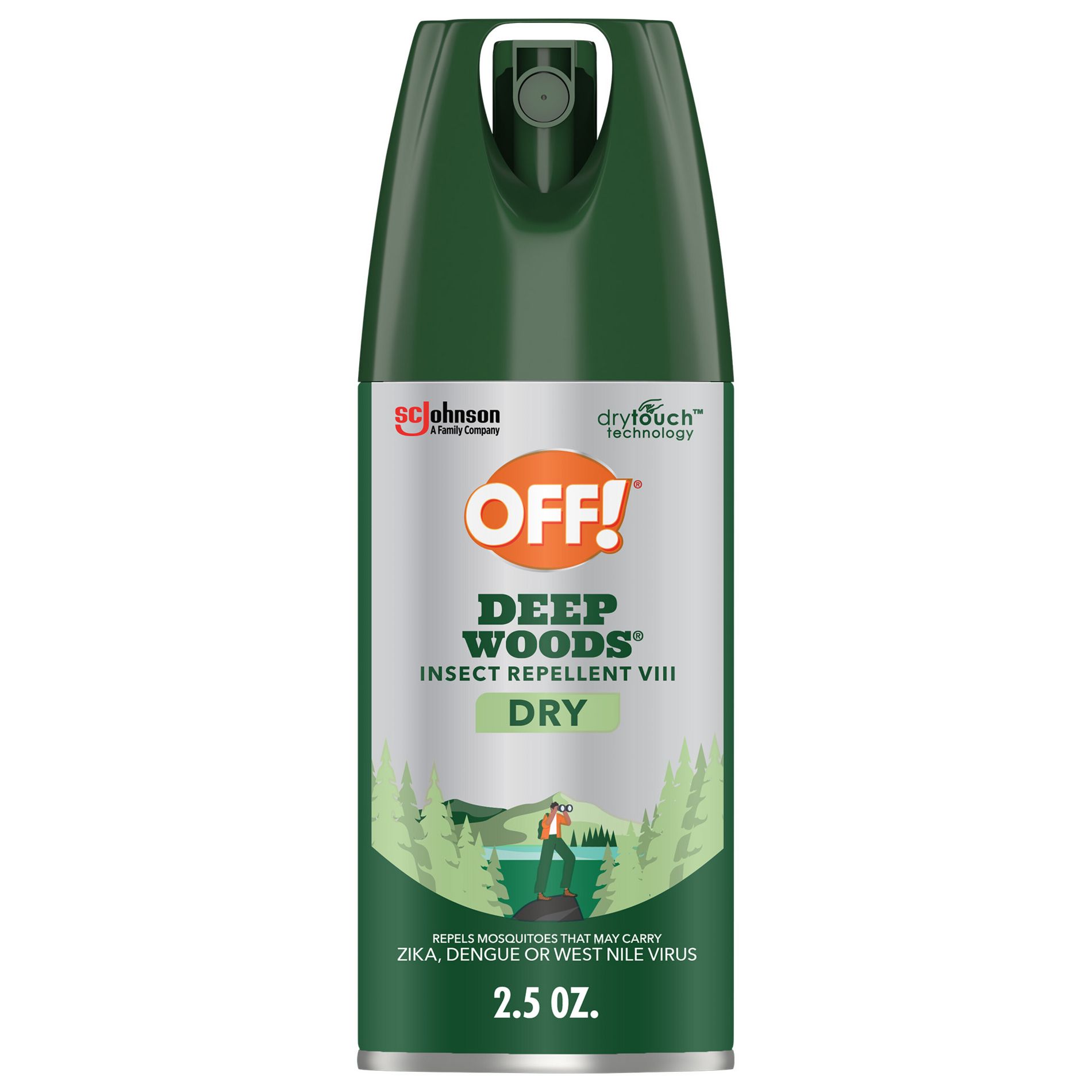 OFF! Deep Woods Bug Spray Insect & Mosquito Repellent Travel Size - 2.5oz: DEET 25%, 8-Hour Protection, Unscented, Skin & Clothing