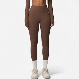 Anna-Kaci Active Women's High Waist Seamless Full-Length Leggings with Compression Fit Stretch Fabric and Minimal Logo Detail - 1 of 4