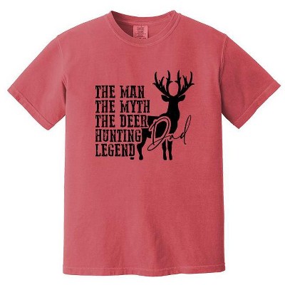 Simply Sage Market Men s The Deer Hunting Legend Short Sleeve Garment Dyed Tee S Crimson