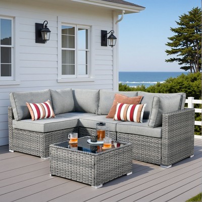 XIZZI Modular Outdoor Patio Furniture Set w/ Optional Coffee Table, Swivel Chair & Firepit - All-Weather, Waterproof & UV-Resistant