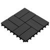 vidaXL 11 pcs Decking Tiles WPC 11.8"x11.8" 1 sqm Black - 3 of 4