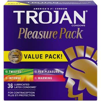 Trojan Pleasure Pack Assorted Lubricated Condoms - 36ct