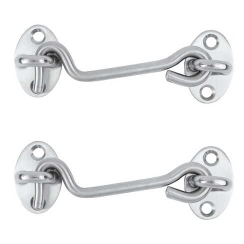 Unique Bargains Stainless Steel Door Window Cabin Hooks Silver