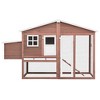vidaXL Chicken Coop with Nest Box Red and White Solid Fir Wood - 3 of 4