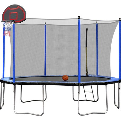 Inflator Outdoor Large Trampoline With Basketball Hoop System & 
With Net For Indoor Outdoor Kids ‎‎‎180"L x 180"W x 35.4"H