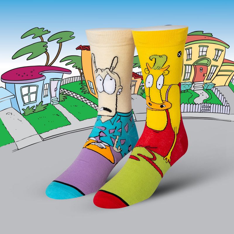 Odd Sox, Nickelodeon Socks for Men Women Fun Retro 90s Nick Cartoon Assorted Prints, Large, 4 of 5