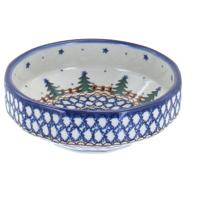 Blue Rose Polish Pottery 221 Ceramika Artystyczna Small Angular Bowl
