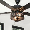 52" 5-Blade LED Zander Urban Industrial Caged Lighted Ceiling Fan - River of Goods - 3 of 4