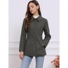 INSPIRE CHIC Women's Work Office Winter Overcoat Single Breasted Point Collar Pea Coat - 2 of 4