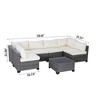 Chic Crate-All-Weather 7-Piece Gray PE Wicker Patio Furniture Set – Beige Cushioned Seats & Coffee Table - 4 of 4