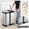 2x8 Gal Dual Trash Can, 60L Stainless Steel Garbage Can with Soft Close Lid, Step Recycling Bin Waste Container for Kitchen Bathroom Office - 4 of 4