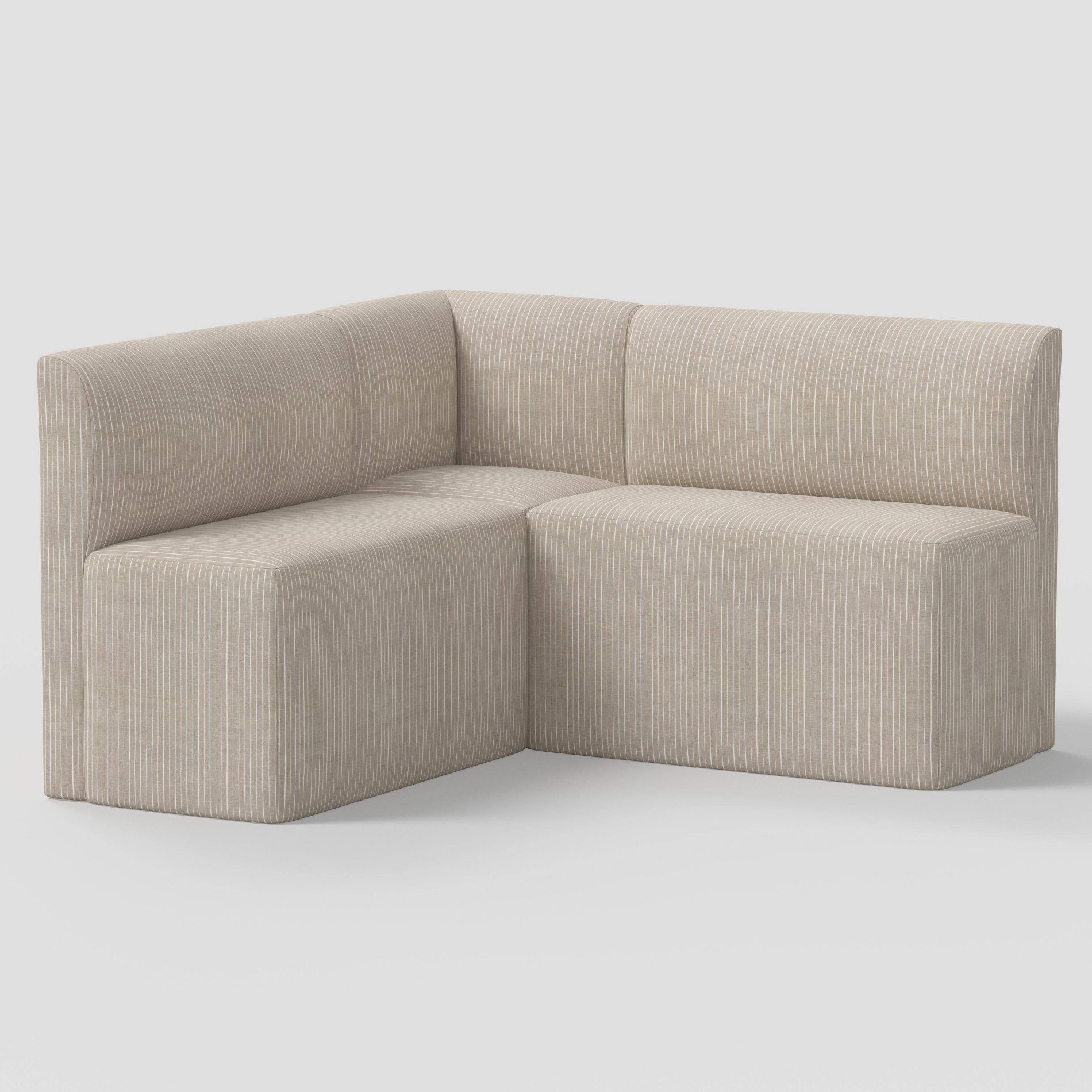 3pc Cora Dining Set with Chair and 2 Banquettes in Pinstripe Linen - Threshold™