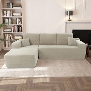 Racxily Cloud Sectional Sofa, L-Shape Chaise Modular Couch with Deep Seat for Living Room & Bedroom - 1 of 4