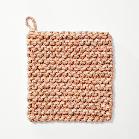 7" Rope Trivet Marled Terracotta Orange - Figmint™: Reversible Woven Pot Holder, Kitchen Textile, Spot Clean - image 1 of 3