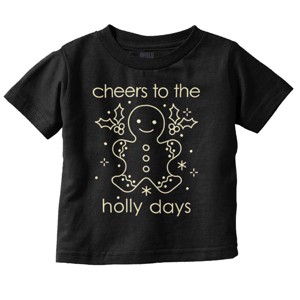 Christmas Cheers To The Holly Days Toddler Baby Graphic T Shirt Brisco Brands - 1 of 4