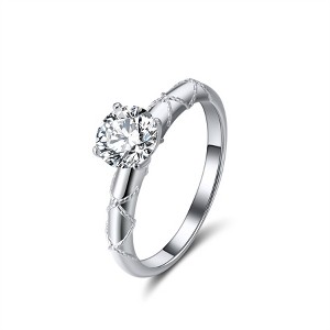 Amore Mia Engagement Ring Women 1 Ct Moissanite Sterling Silver Ginger Lyne Collection - 1 of 4