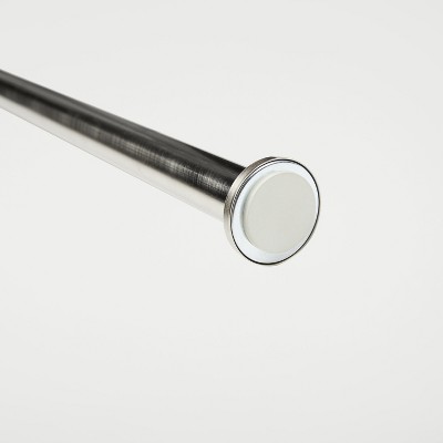 Adjustable Brushed Nickel Tension Rod with Rubber Grips