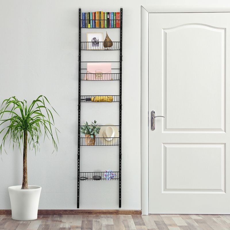 Costway Over The Door Pantry Organizer Wall Mounted Spice Rack w/ 6 Adjustable Shelves, 2 of 11