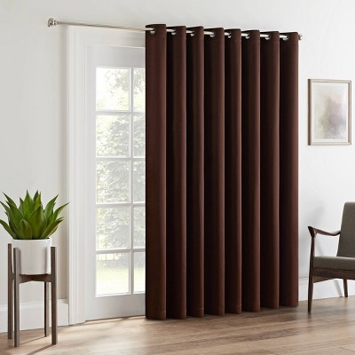 84"x100" Tricia Grommet Top Room Darkening Extra Wide Door Curtain Panel Brown - Eclipse