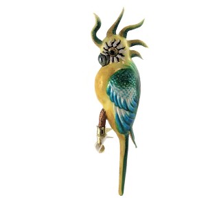 Morawski 10.75 In Turquoise Teal Feathered Parrot Ornament Tropical Bird Macaw Tree Ornaments - 1 of 3