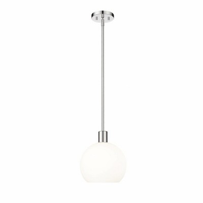 Sleek Mid-Century Modern Polished Nickel Globe Pendant Light