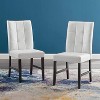Modway Promulgate Biscuit Tufted Upholstered Faux Leather Dining Side Chair Set of 2 White - 2 of 3