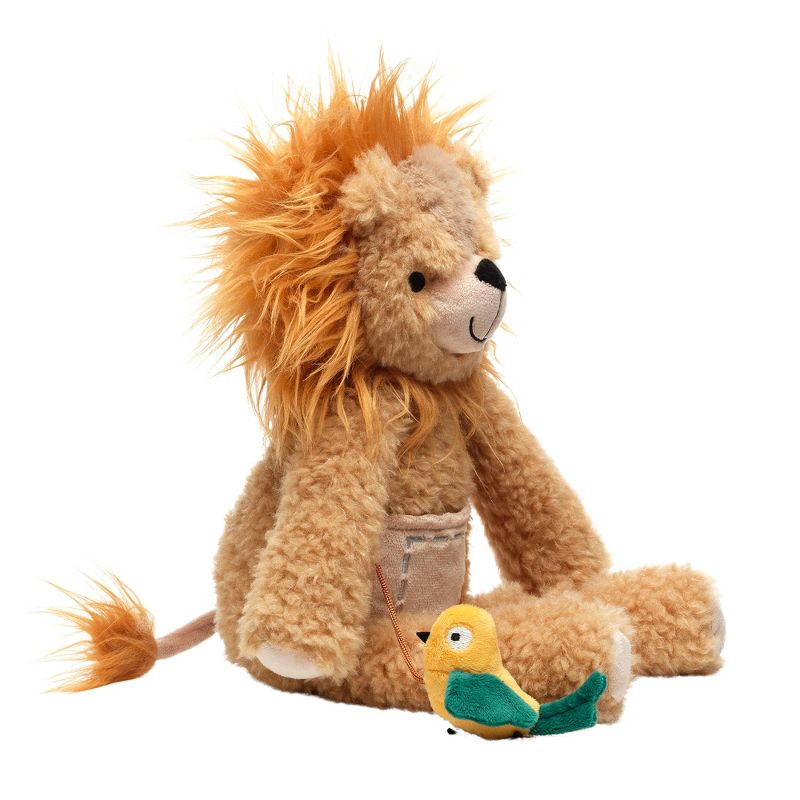 Lambs & Ivy Jungle Friends Plush Lion with Bird Stuffed Animal Toy - Everett, 3 of 8