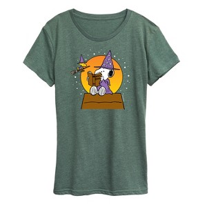Women's - Peanuts - Sorcerer Snoopy Woodstock Short Sleeve Graphic T-Shirt - 1 of 4