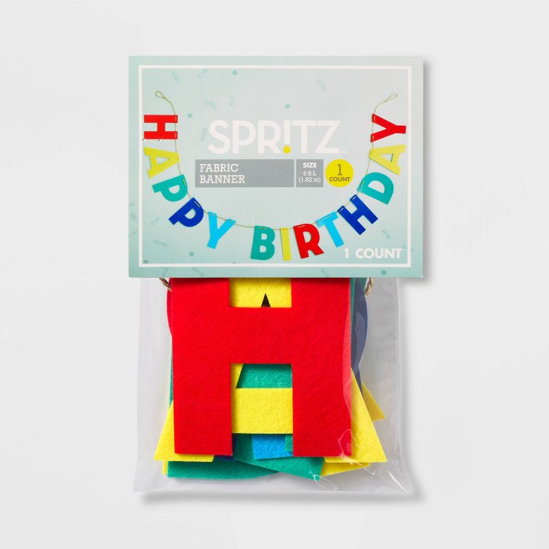 Felt Happy Birthday Banner - Spritz&#8482;, 5 of 6