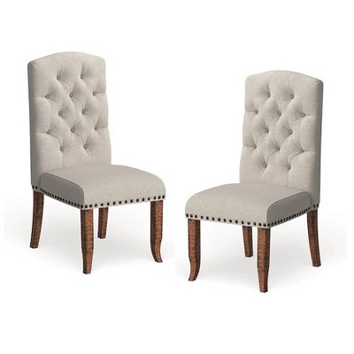 Ivory tufted best sale dining chairs