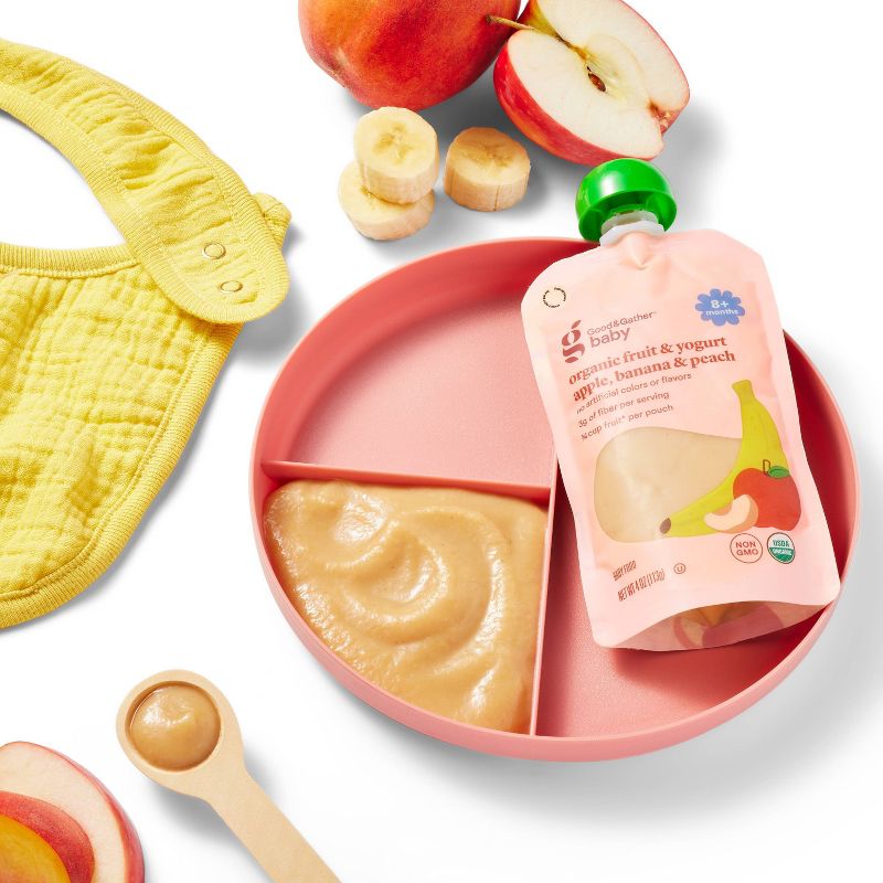 Organic Apple Banana Peach Yogurt Baby Food Pouch - 4oz - Good &#38; Gather&#8482;, 2 of 4