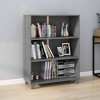 vidaXL HAMAR Dark Gray Book Cabinet - Solid Pinewood Construction, 3-Shelf Design, Sturdy Tabletop for Display, Freestanding Bookshelf - 2 of 4