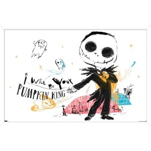 Trends International Disney Tim Burton's The Nightmare Before Christmas - Ink Pumpkin King Framed Wall Poster Prints - 1 of 4