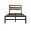 Black - Large Vintage Bed Frame,Metal Bed Frame With Headboard, Platform Bedframe With Storage, No Box Spring Needed,Mattress Foundation Noise-Free - 4 of 4