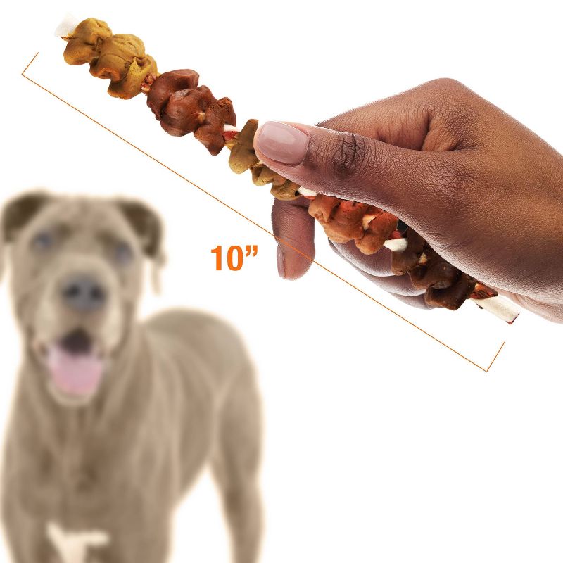 Good &#39;n&#39; Fun Triple Flavor Colossal Kabob Rawhide Dog Treat with Chicken, Duck &#38; Beef Flavor - 8.4oz/ 3ct, 4 of 11