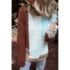 Women's Textured Knit Colorblock Patchwork Sweater - 1 the Woman - 3 of 4