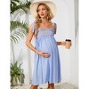 Women Maternity Dress Summer Sleeveless Midi Dresses for Photoshoot Baby Shower Adjustable Straps Nursing Dress - 2 of 4