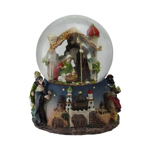 Northlight Nativity Manger Scene Christmas Musical Snow Globe - 5.75" - 1 of 4