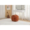 Kumasinova On-Trend Comfy Chenille Knot Design Ottoman for Living Room,Chic Makeup Stool Footstool with Wood Frame&Foot Nail,250lbs Max - 2 of 4