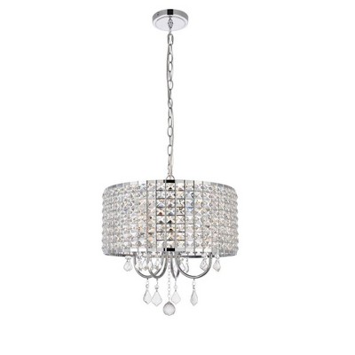 Elegant Lighting Elise 17 inch pendant in chrome