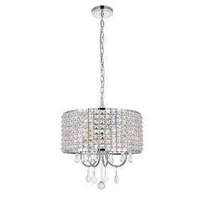 Elegant Lighting Elise 17 inch pendant in chrome - 1 of 4