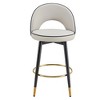 DOMETOUR 360° Rotatable Bar Chair Modern PU Comfortable Upholstered Bar Chair with Metal Legs for Dining Room Kitchen Terrace - 3 of 4