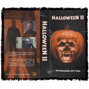 Halloween II Vhs Blanket 50"x60" Woven Tapestry - 1 of 4