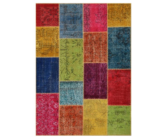 Antique Patchwork Area Rug 5'3"x7'3"