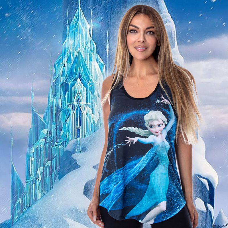 Disney Juniors Frozen Elsa Tank Top Sleeveless Muscle Shirt, 5 of 6