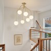 LLHZSY 27 1/5" White Opal Glass Globe Ceiling Chandelier Light, Mid-Century Modern 6-Light Willow Branch Design - 2 of 4